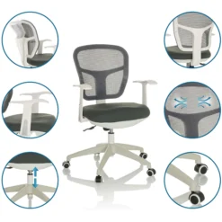 TOP 108 W - Home Office Bürostuhl Grau
