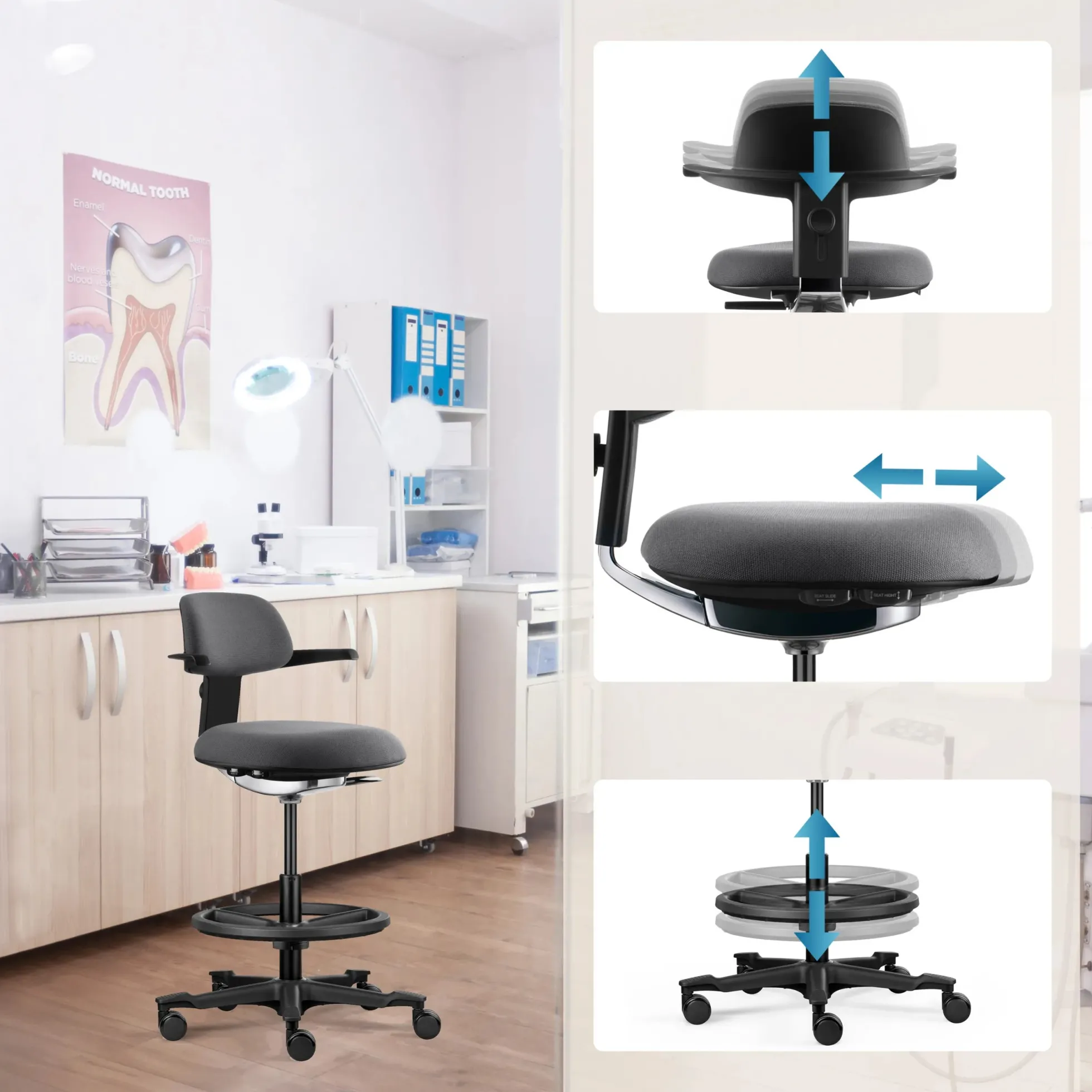 TOP WORK 40 - Arbeitsstuhl Dunkelgrau