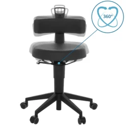 TOP WORK FLEX PU | Kunstleder - Drehhocker Schwarz