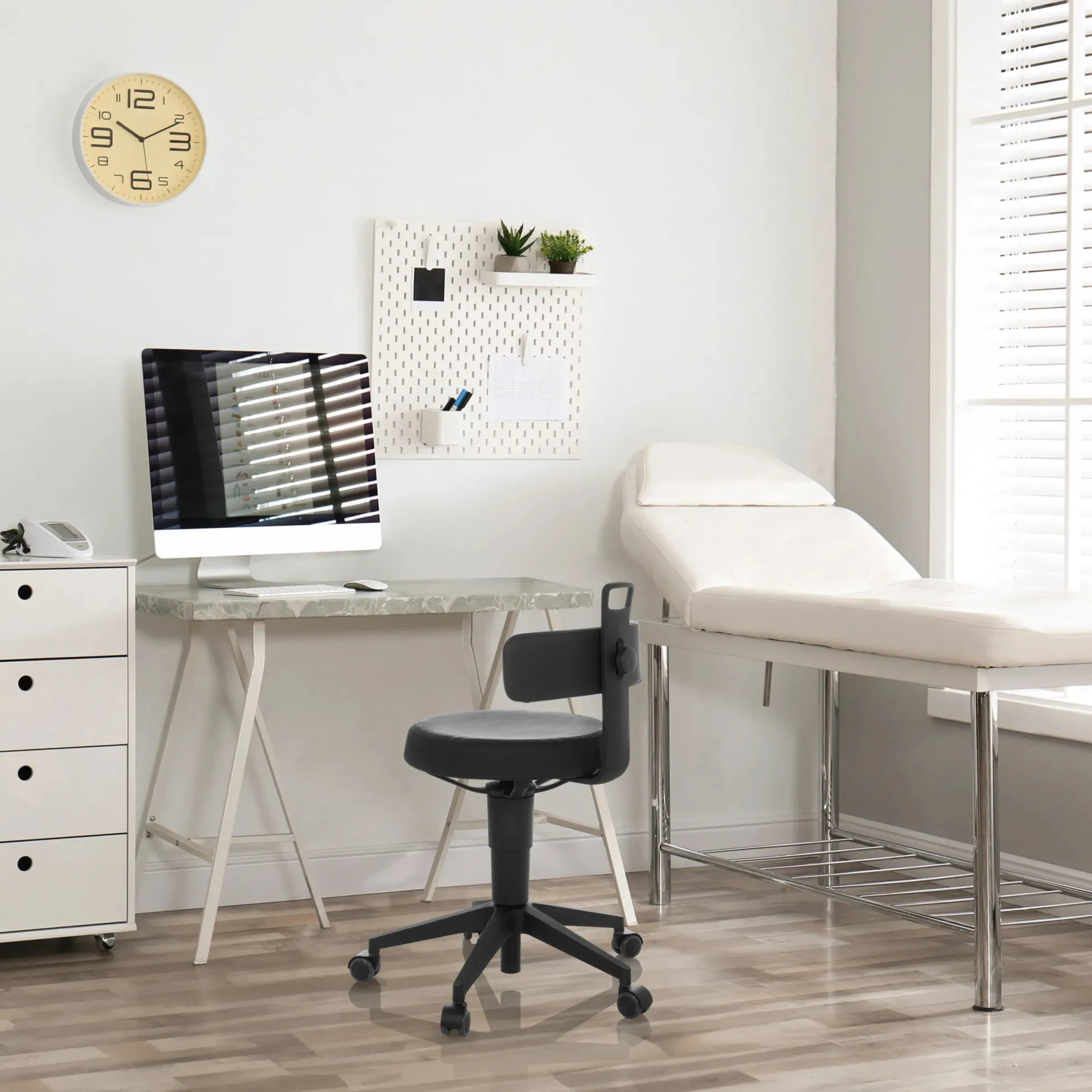 TOP WORK FLEX PU | Kunstleder - Drehhocker Schwarz