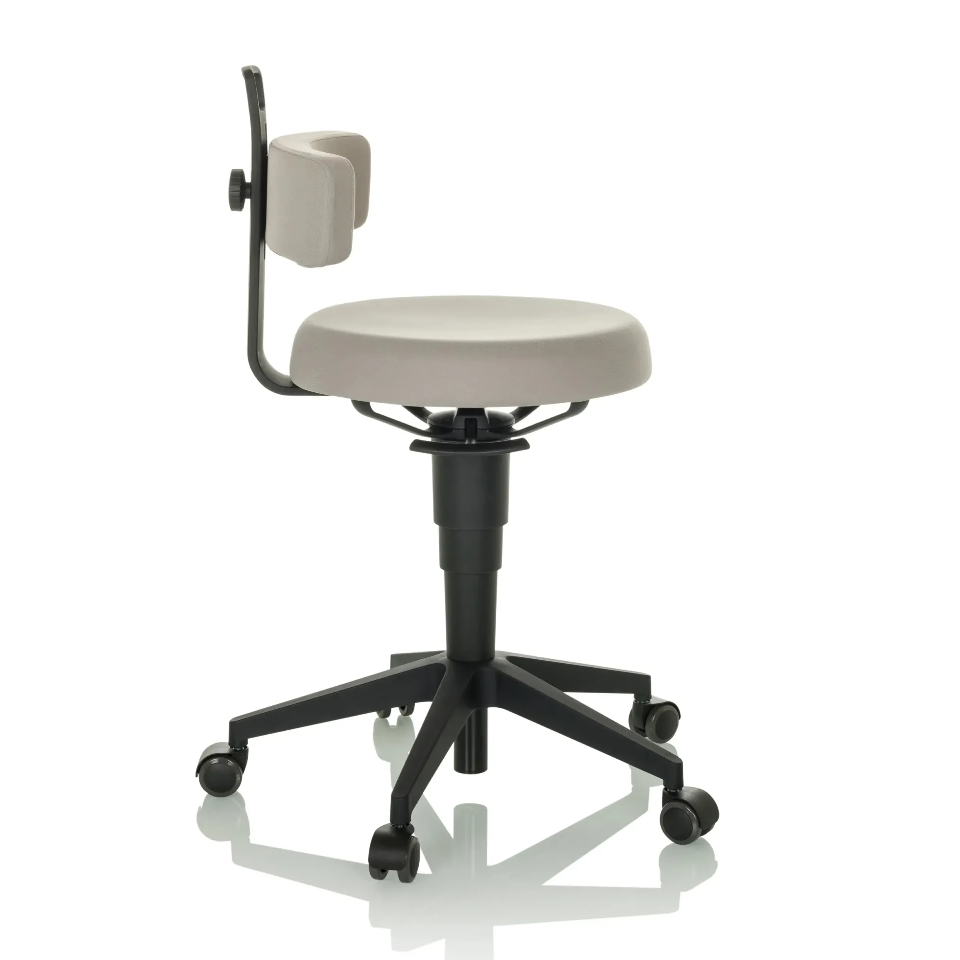 TOP WORK FLEX | Stoff - Drehhocker Grau