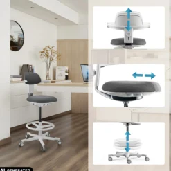 TOP WORK 40 W - Arbeitsstuhl Dunkelgrau