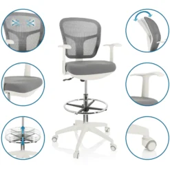 TOP WORK 108 W - Counterstuhl Grau