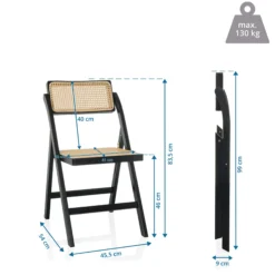 TUDELA BAMBOO - Klappstuhl Schwarz/Braun