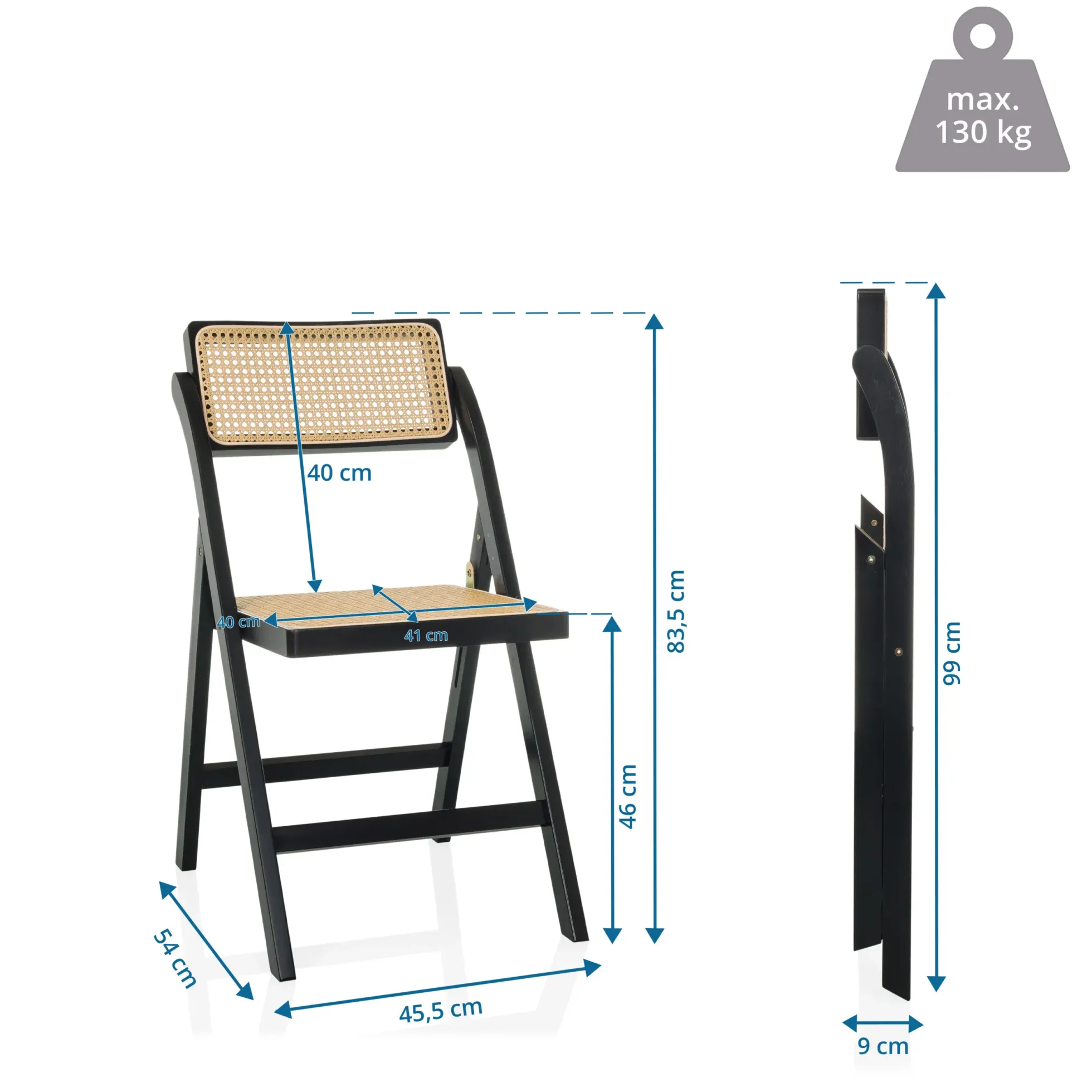 TUDELA BAMBOO - Klappstuhl Schwarz/Braun