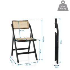 TUDELA BAMBOO - Klappstuhl Schwarz/Braun
