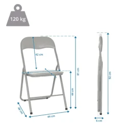 TUDELA BASIC | PVC - Klappstuhl Grau