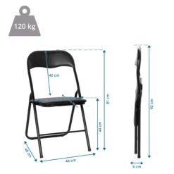 TUDELA BASIC | PVC - Klappstuhl Schwarz
