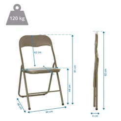 TUDELA BASIC | PVC - Klappstuhl Taupe