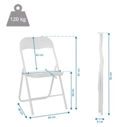 TUDELA BASIC | PVC - Klappstuhl Weiß