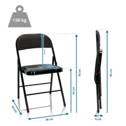 TUDELA | 4er Pack - Klappstuhl Schwarz
