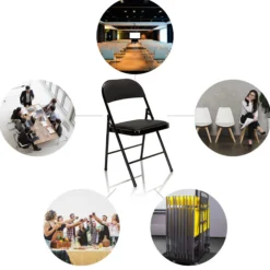 TUDELA | 4er Pack - Klappstuhl Schwarz