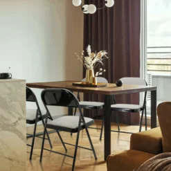 TUDELA I | Samtstoff - Klappstuhl Weiß