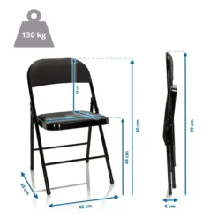 TUDELA | Kunstleder - Klappstuhl Schwarz