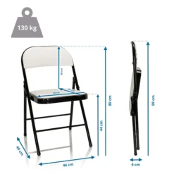 TUDELA | Kunstleder - Klappstuhl Weiß