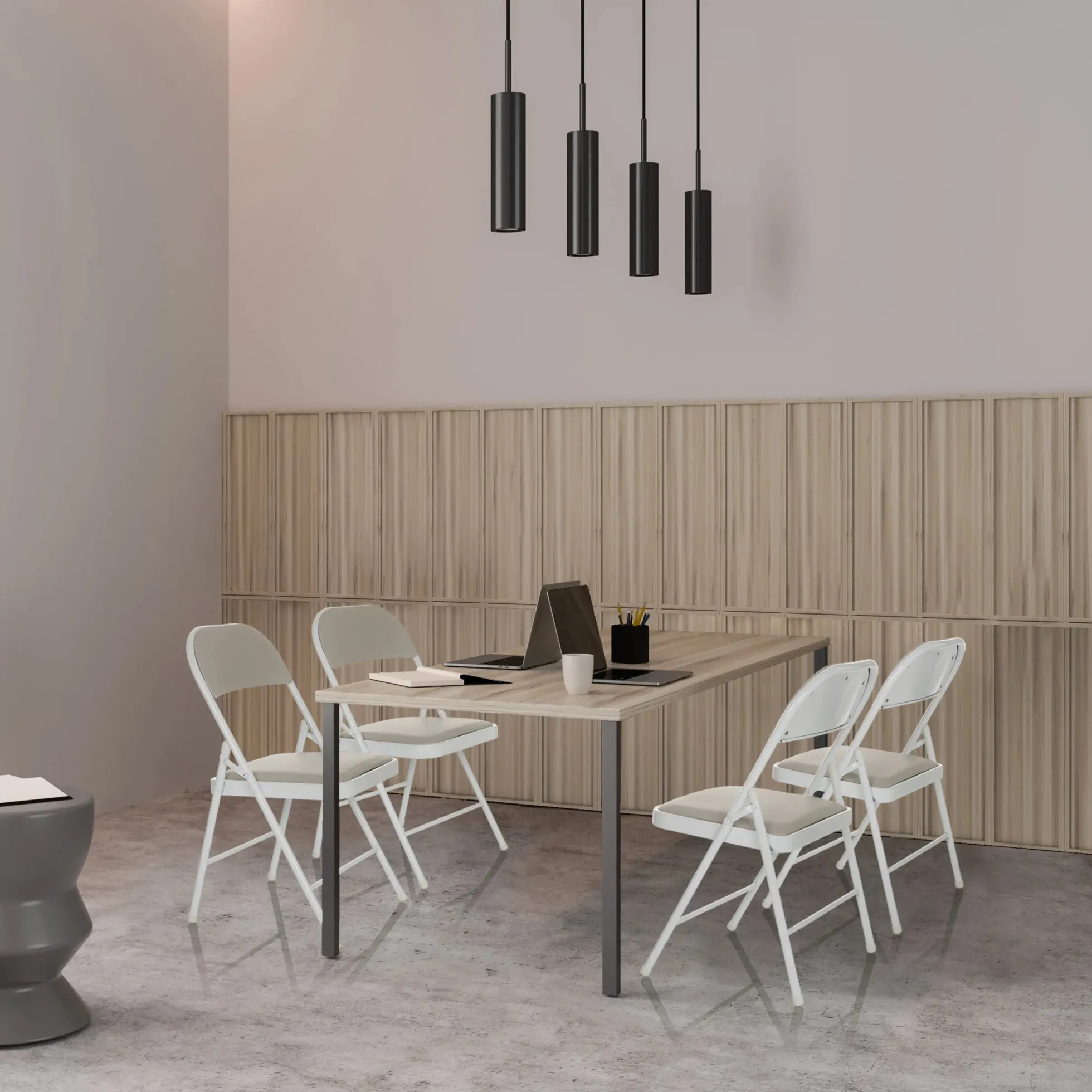 TUDELA W | Kunstleder - Klappstuhl Grau