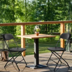 TUDELA XXL B | Belastbar bis 190 kg - Outdoor Stuhl Schwarz
