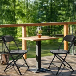 TUDELA XXL PRO | Belastbar bis 250 kg - Outdoor Stuhl Schwarz