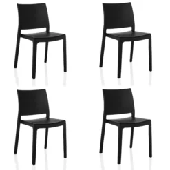 T37 V 4 | 4er Pack - Outdoor Stuhl Schwarz