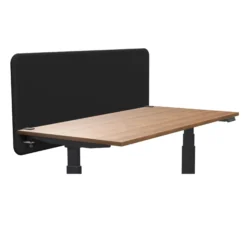 Tystiq | 160 cm (L) - Tischtrennwand Graphit/Schwarz