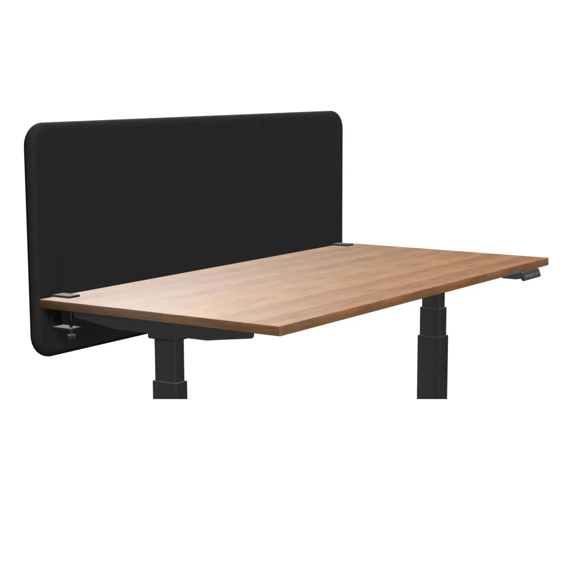 Tystiq | 160 cm (L) - Tischtrennwand Graphit/Schwarz