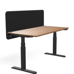 Tystiq | 160 cm (L) - Tischtrennwand Graphit/Schwarz