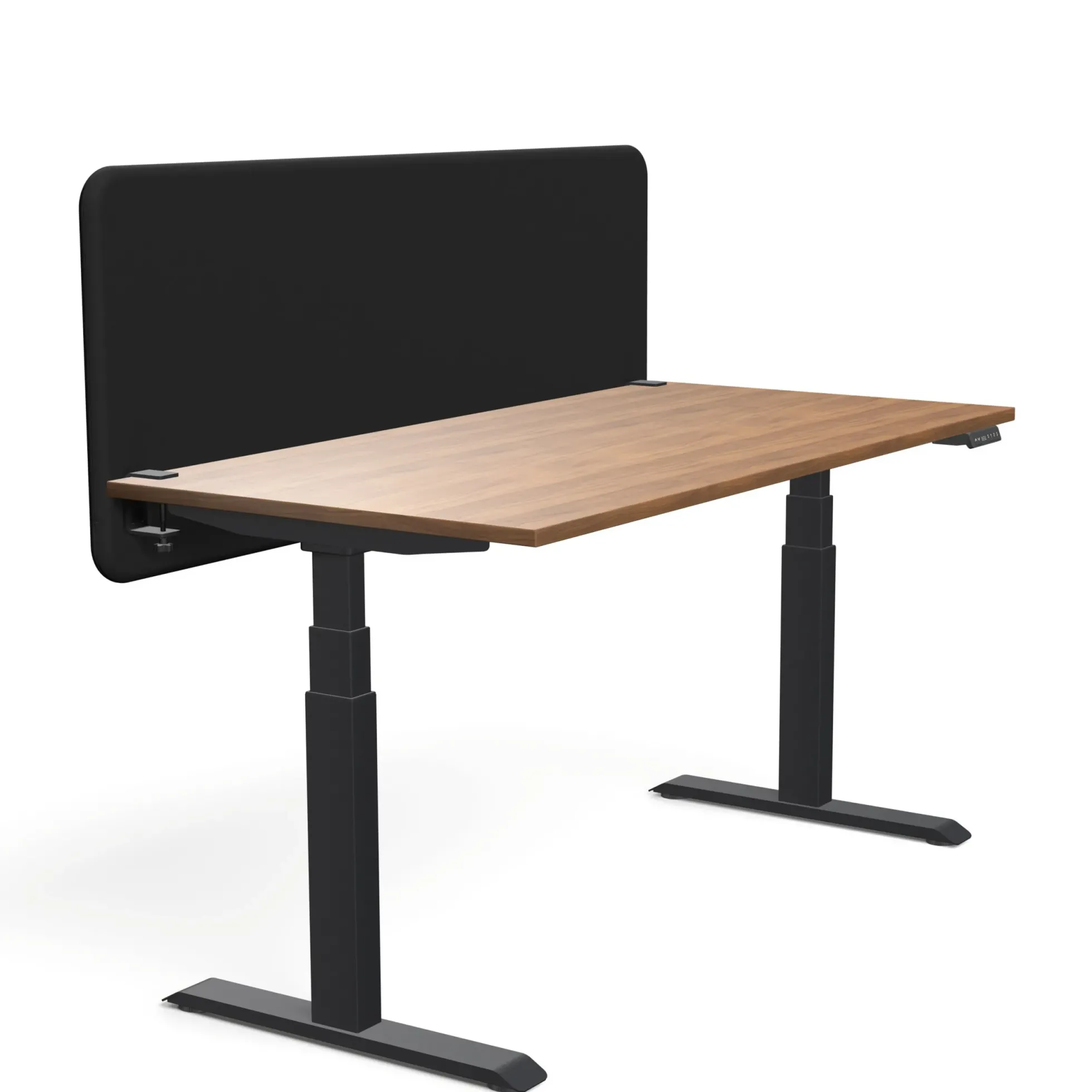 Tystiq | 160 cm (L) - Tischtrennwand Graphit/Schwarz
