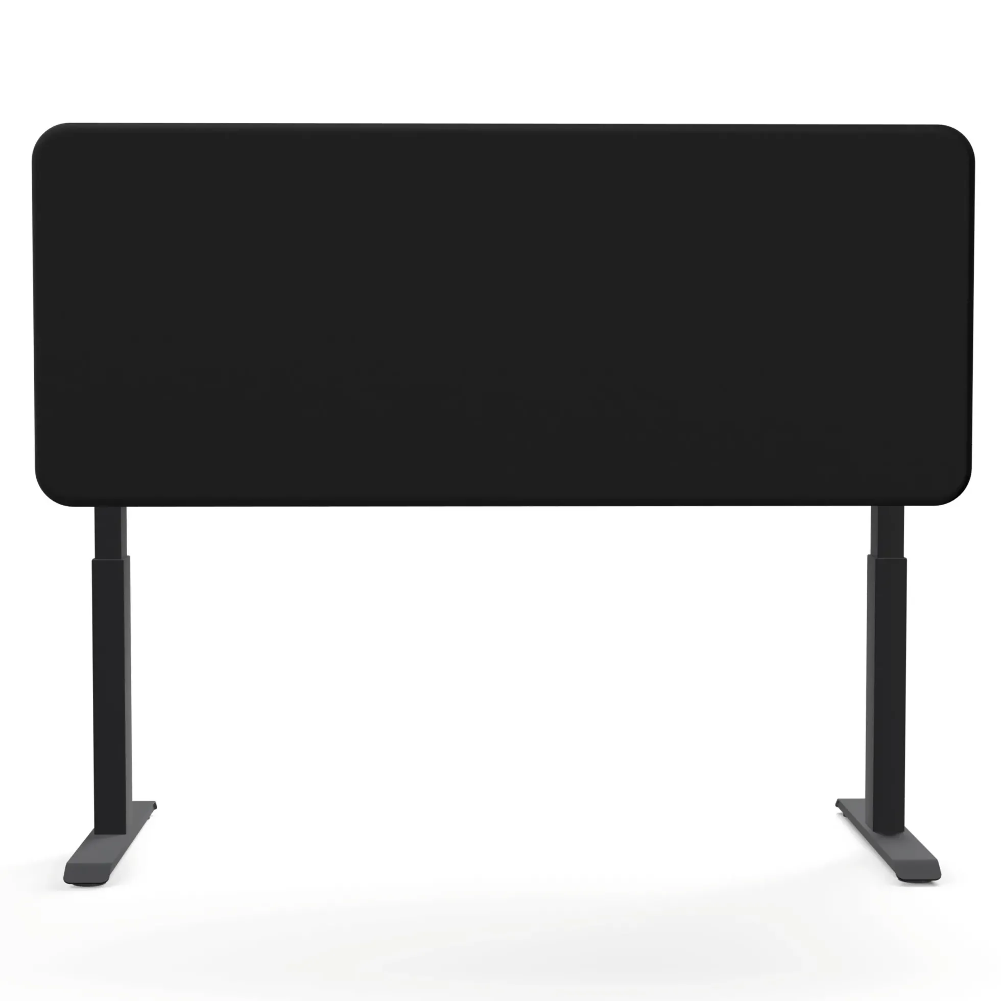 Tystiq | 160 cm (L) - Tischtrennwand Graphit/Schwarz
