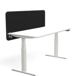 Tystiq | 160 cm (L) - Tischtrennwand Graphit/Weiß