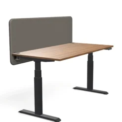 Tystiq | 160 cm (L) - Tischtrennwand Granitgrau/Schwarz