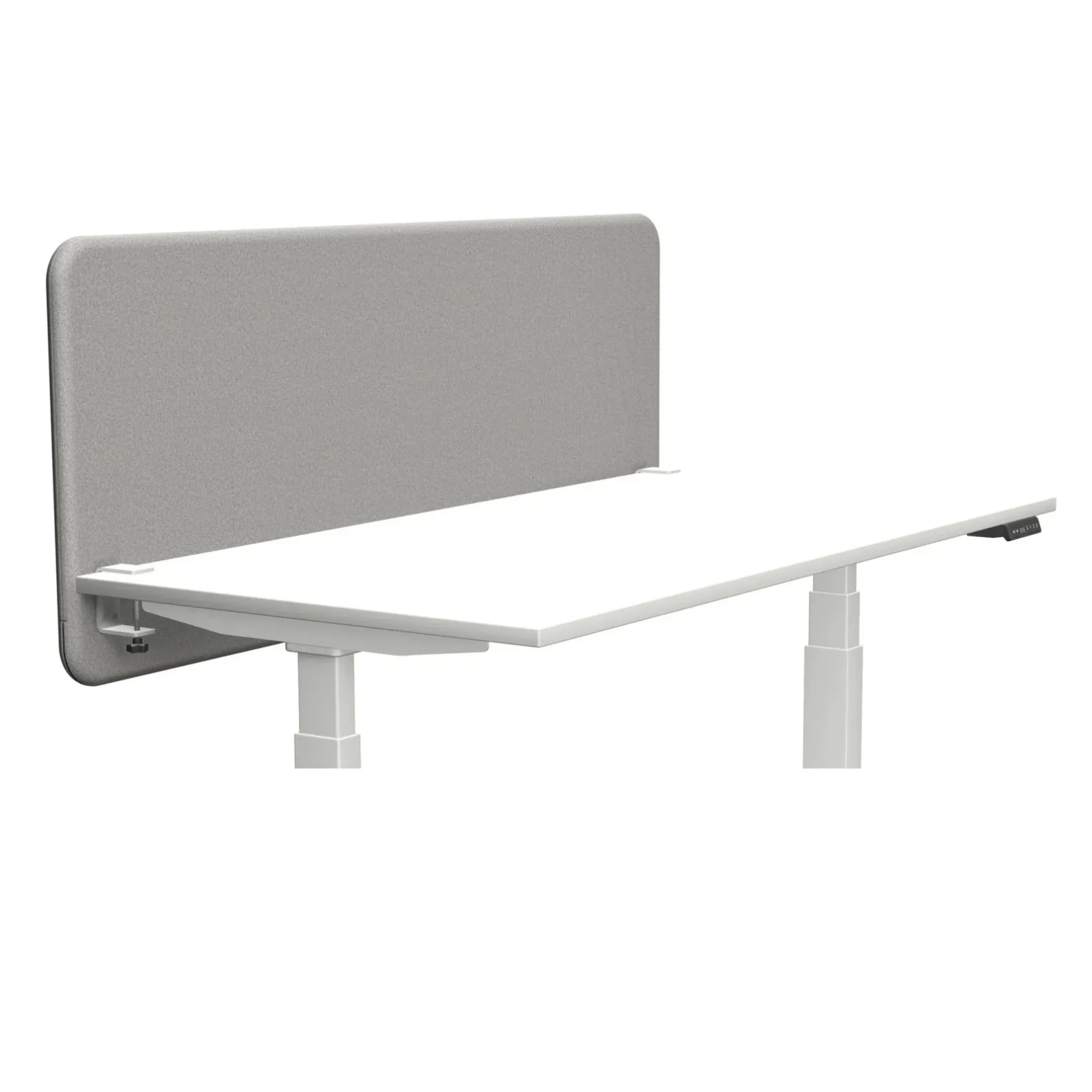 Tystiq | 160 cm (L) - Tischtrennwand Hellgrau/Weiß