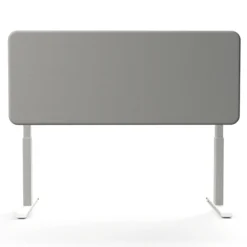 Tystiq | 160 cm (L) - Tischtrennwand Hellgrau/Weiß