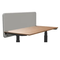 Tystiq | 160 cm (L) - Tischtrennwand Hellgrau/Schwarz