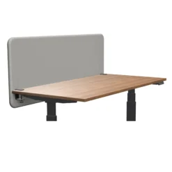 Tystiq | 160 cm (L) - Tischtrennwand Hellgrau/Schwarz