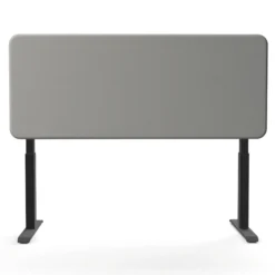 Tystiq | 160 cm (L) - Tischtrennwand Hellgrau/Schwarz