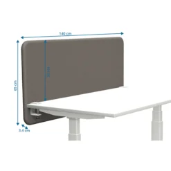 Tystiq | 140 cm (M) - Trennwand Granitgrau/Weiß