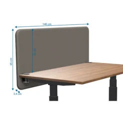 Tystiq | 140 cm (M) - Trennwand Granitgrau/Schwarz