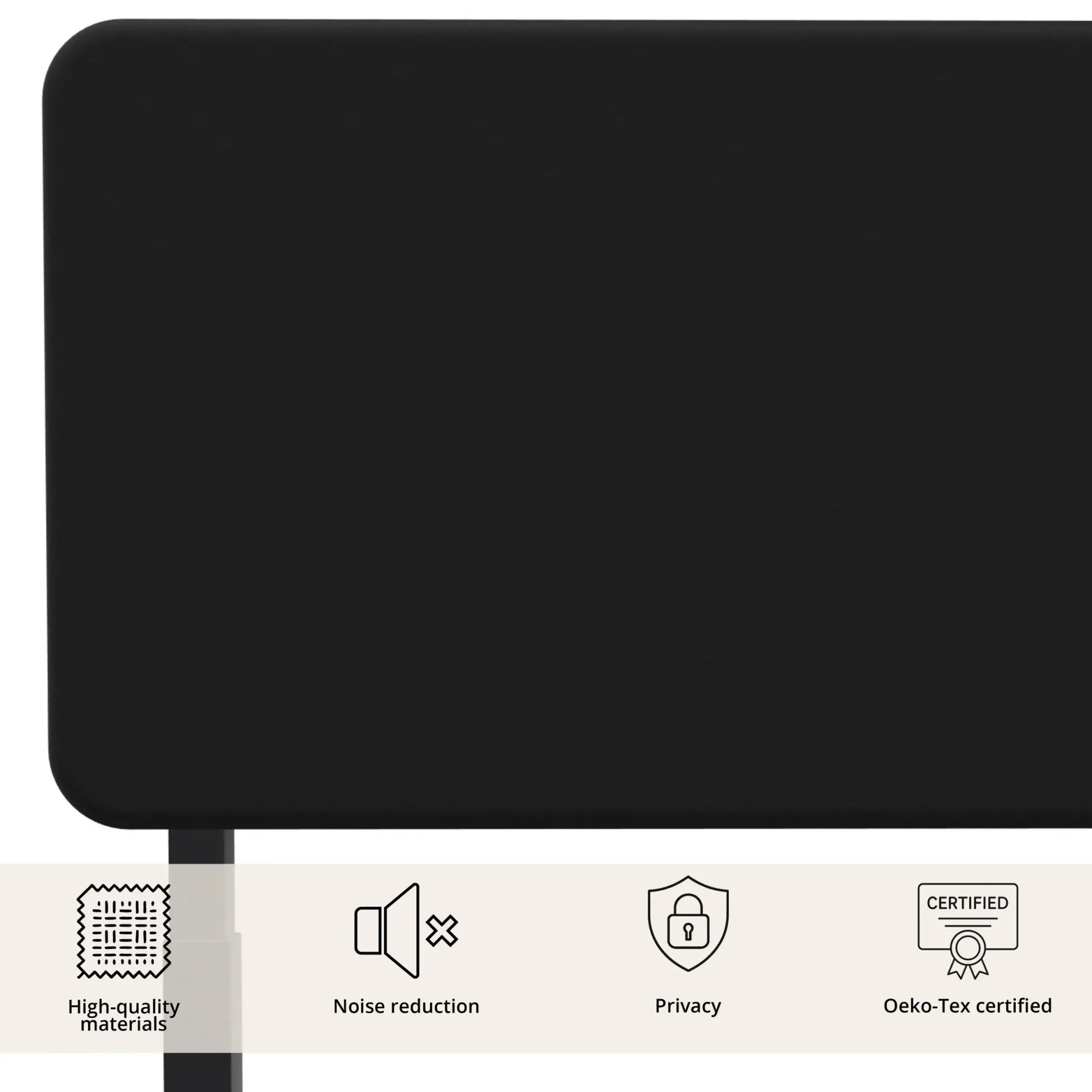 Tystiq | 140 cm (M) - Trennwand Graphit/Schwarz