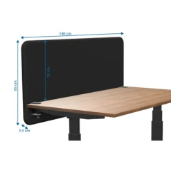 Tystiq | 140 cm (M) - Trennwand Graphit/Schwarz