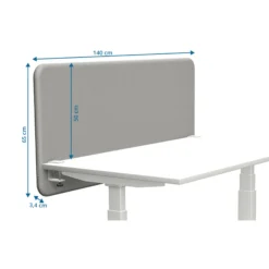 Tystiq | 140 cm (M) - Trennwand Hellgrau/Weiß