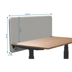 Tystiq | 140 cm (M) - Trennwand Hellgrau/Schwarz