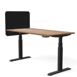 Tystiq | 80 cm (S) - Tischtrennwand Graphit/Schwarz