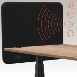Tystiq | 80 cm (S) - Tischtrennwand Graphit/Schwarz