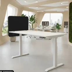 Tystiq | 80 cm (S) - Tischtrennwand Graphit/Schwarz