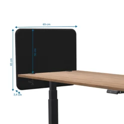 Tystiq | 80 cm (S) - Tischtrennwand Graphit/Schwarz