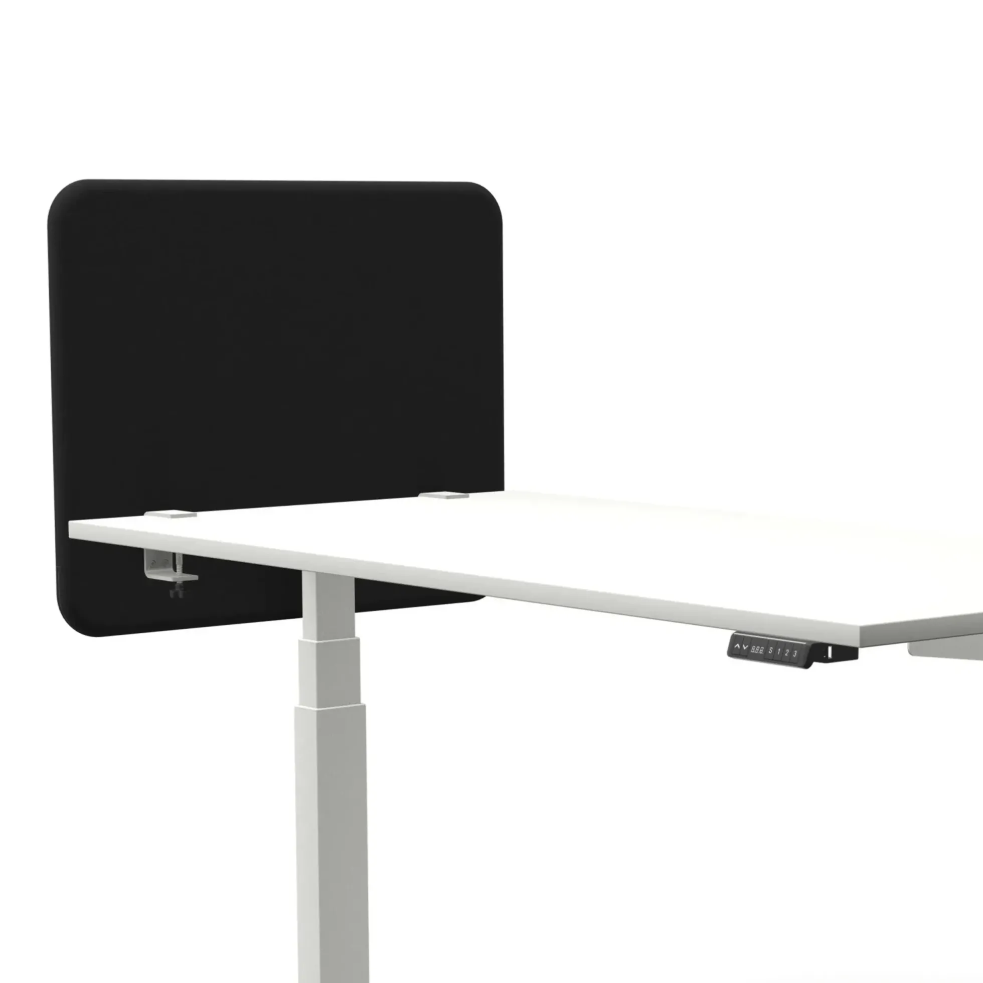 Tystiq | 80 cm (S) - Tischtrennwand Graphit/Weiß