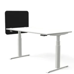 Tystiq | 80 cm (S) - Tischtrennwand Graphit/Weiß