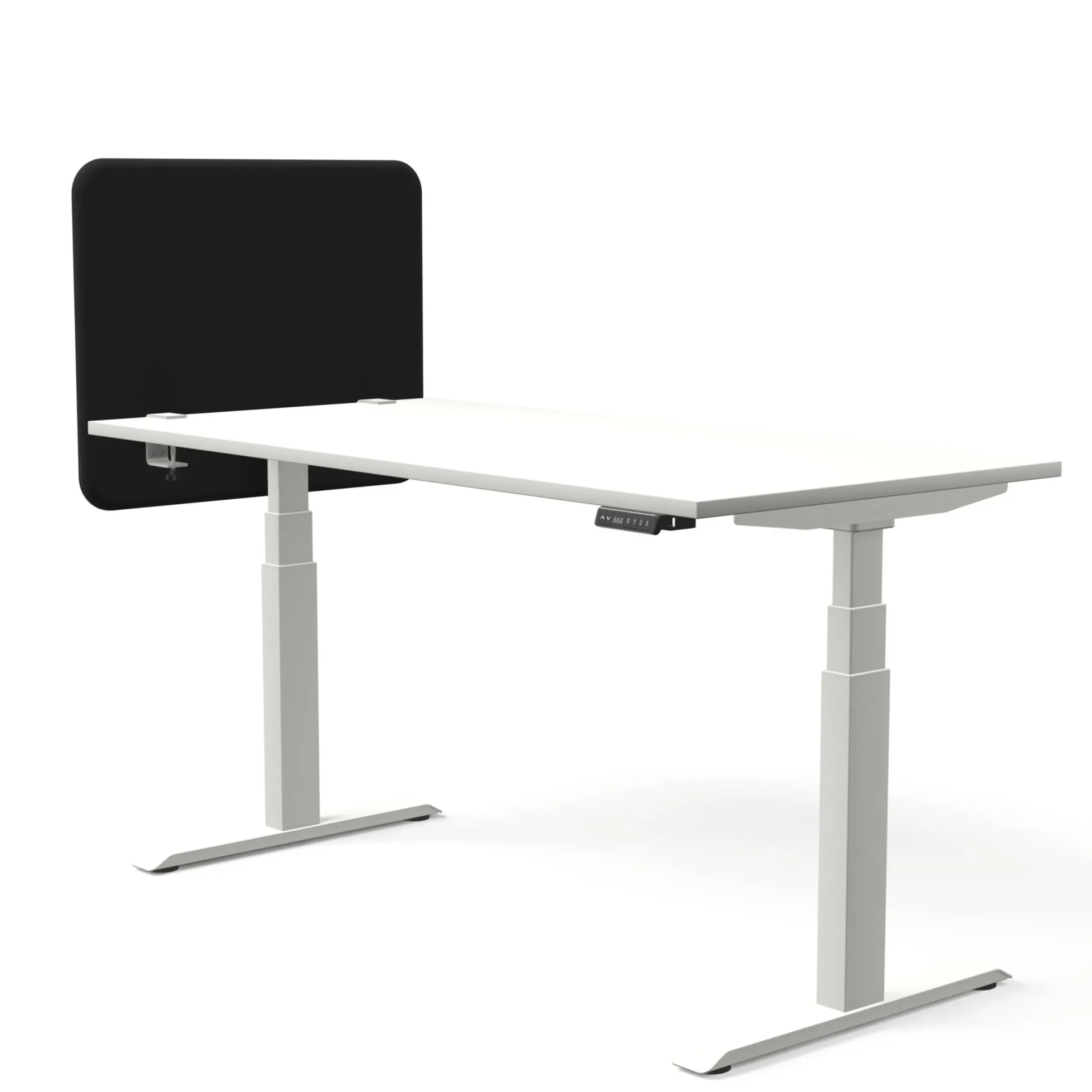 Tystiq | 80 cm (S) - Tischtrennwand Graphit/Weiß