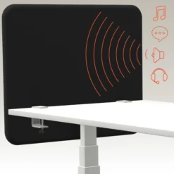 Tystiq | 80 cm (S) - Tischtrennwand Graphit/Weiß