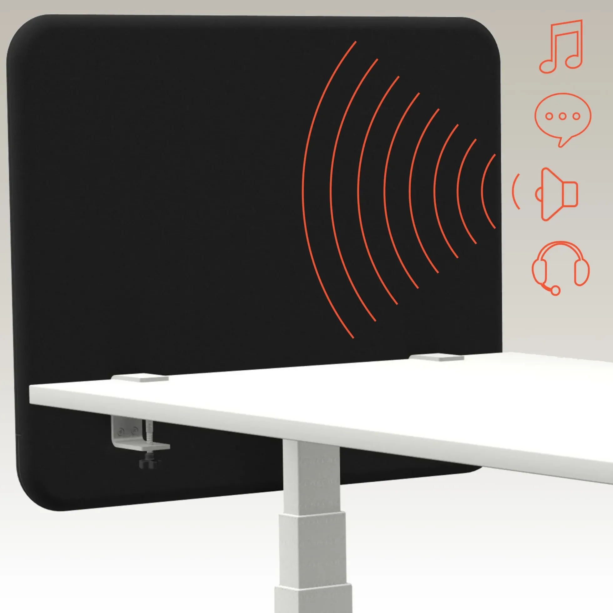Tystiq | 80 cm (S) - Tischtrennwand Graphit/Weiß